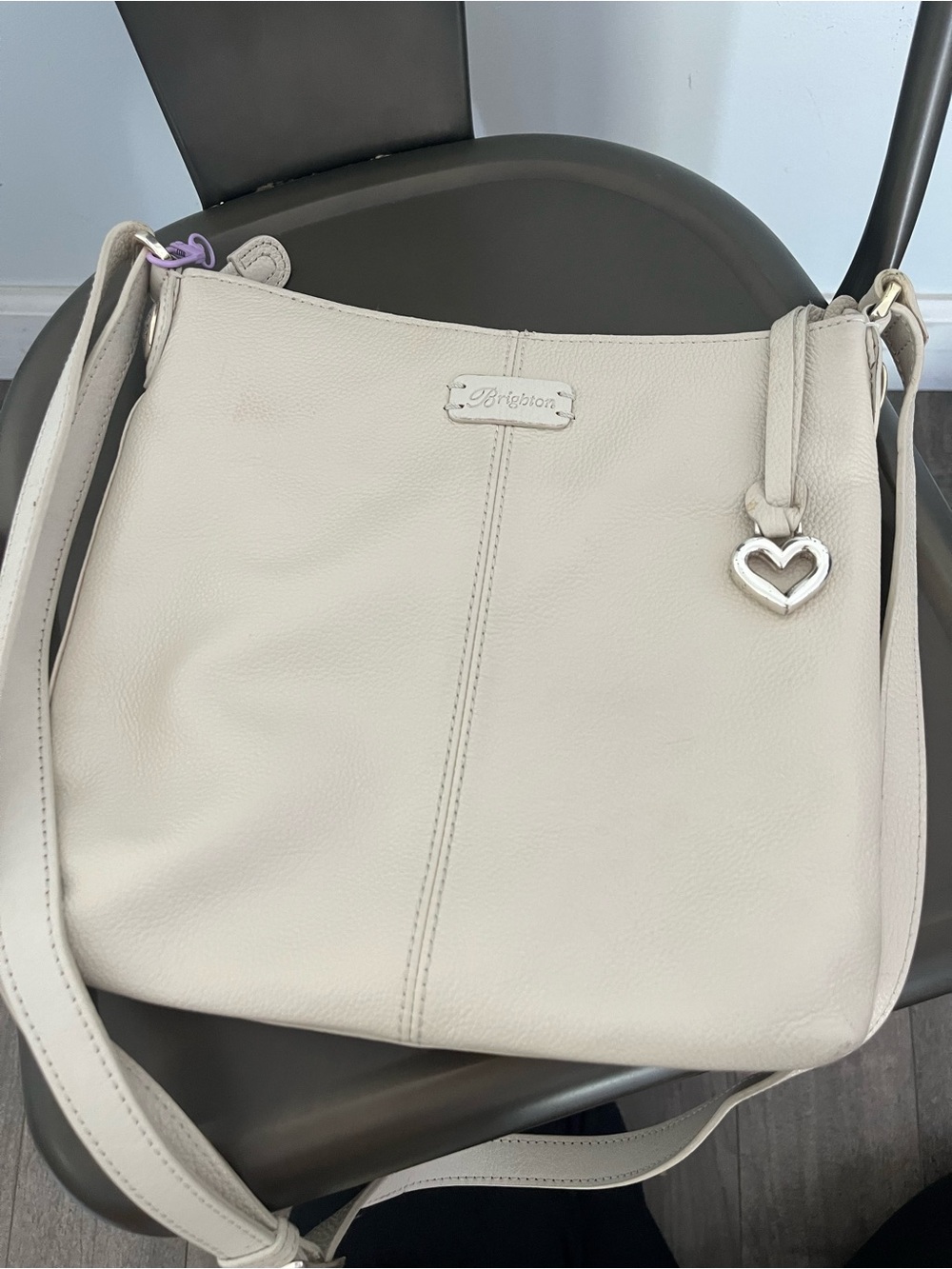 Brighton Cream Crossbody Bag with Decorative Medallion - Picture 3 of 6